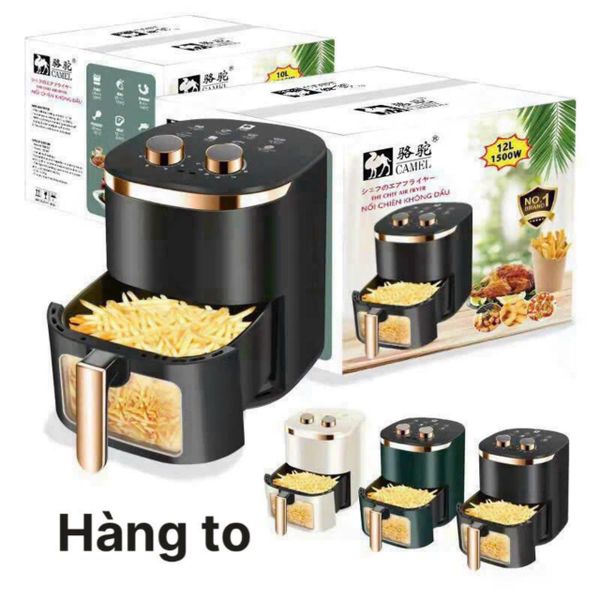 Nồi Chiên Không Dầu CAMEL 12L Lồng Kính Ngang Giá Sỉ . Màu Đen, Trắng, Xanh có chiết khấu sll