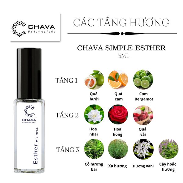 NƯỚC HOA MINI SIMPLE ESTHER 5ML PHONG CÁCH XỊT - CHAVA NƯỚC HOA MINI SIMPLE ESTHER 5ML PHONG CÁCH XỊT - CHAVA