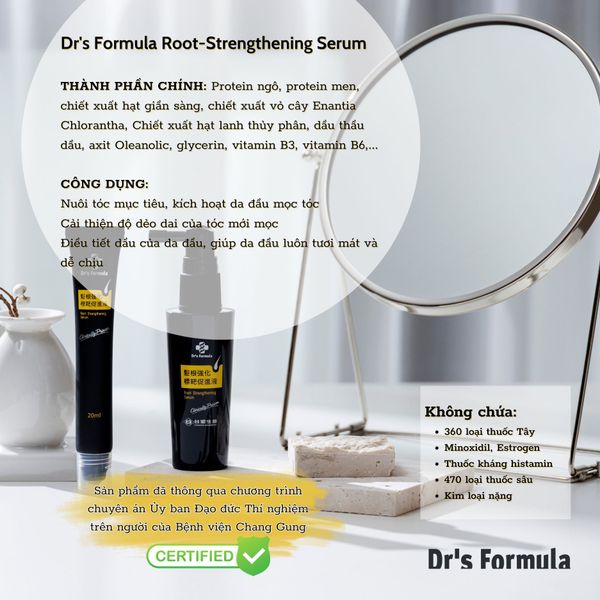 Serum tăng cường chân tóc hỗ trợ mọc tóc Dr's Formula Root-Strengthening 50ml+20ml Serum tăng cường chân tóc hỗ trợ mọc tóc Dr's Formula Root-Strengthening 50ml+20ml