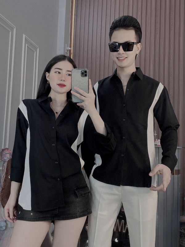 Váy áo đôi nam nữ ❤️FREESHIP❤️ áo đôi váy sơ mi chụp ảnh đẹp AV18 | Shopee  Việt Nam