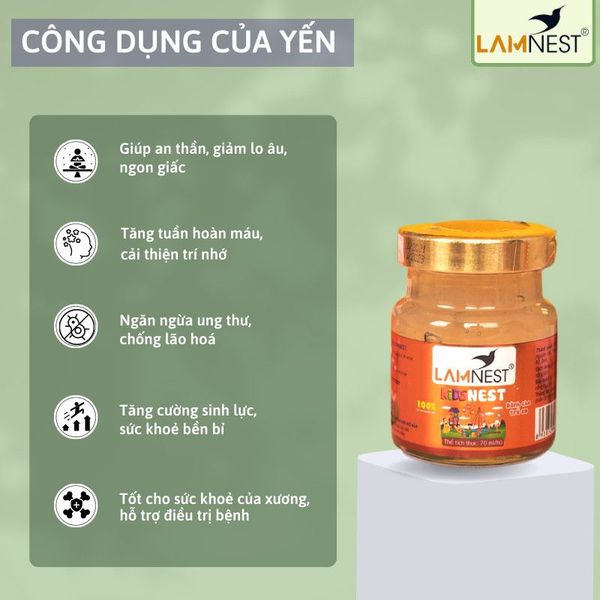 Yến Chưng Sẵn Cho Bé KidNest LamNest Yến chưng tươi nguyên chất 30% yến hũ 70ml - yensaocaocaplamnest Yến Chưng Sẵn Cho Bé KidNest LamNest Yến chưng tươi nguyên chất 30% yến hũ 70ml - yensaocaocaplamnest
