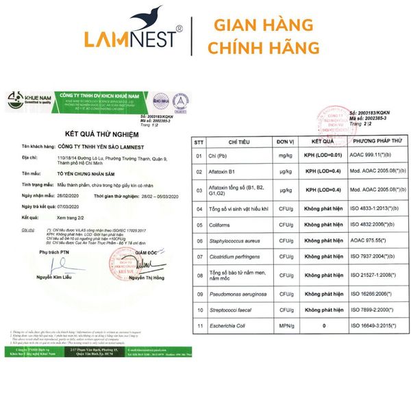 Tổ Yến Chưng Nhân Sâm LamNest tươi nguyên chất 30% yến 70ml - yensaocaocaplamnest Tổ Yến Chưng Nhân Sâm LamNest tươi nguyên chất 30% yến 70ml - yensaocaocaplamnest