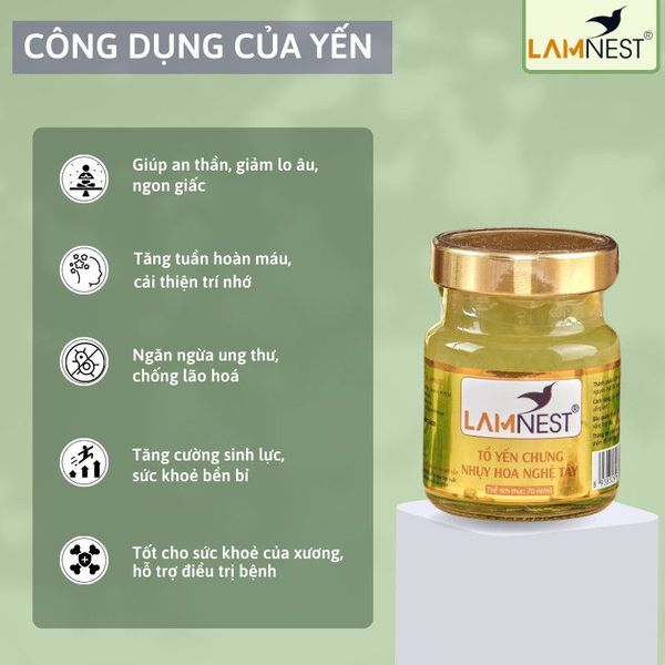 Tổ Yến Chưng Nhụy Hoa Nghệ Tây LamNest tươi nguyên chất 30% yến 70ml - yensaocaocaplamnest Tổ Yến Chưng Nhụy Hoa Nghệ Tây LamNest tươi nguyên chất 30% yến 70ml - yensaocaocaplamnest