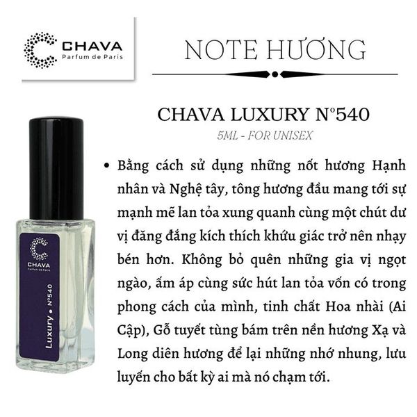 NƯỚC HOA MINI LUXURY N0540 5ML - CHAVA NƯỚC HOA MINI LUXURY N0540 5ML - CHAVA