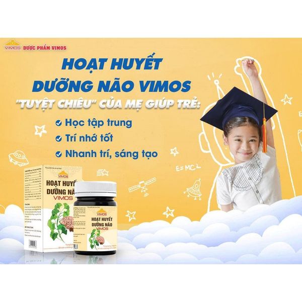 Combo 2 hộp Hoạt huyết dưỡng não VIMOS giảm đau đầu, mất ngủ suy nhược thần kinh, tăng tuần hoàn não lọ 60 viên Combo 2 hộp Hoạt huyết dưỡng não VIMOS giảm đau đầu, mất ngủ suy nhược thần kinh, tăng tuần hoàn não lọ 60 viên