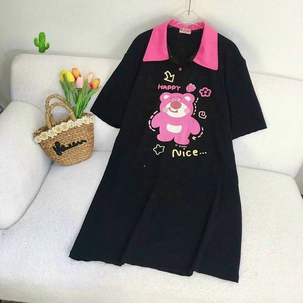 ĐẦM SUÔNG NỮ CỔ TRỤ THUN TICI GẤU HỒNG HAPPY - AUSA HOUSE ĐẦM SUÔNG NỮ CỔ TRỤ THUN TICI GẤU HỒNG HAPPY - AUSA HOUSE