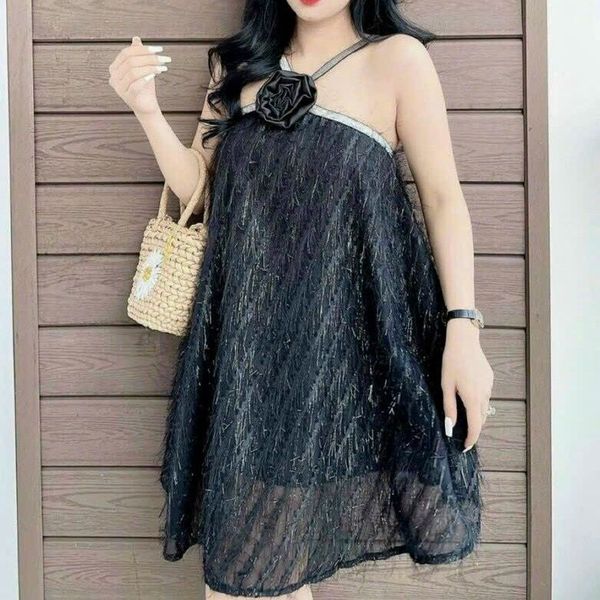 ĐẦM NỮ ĐÍNH HOA VẢI LÔNG MỀM MỊN CÓ LÓT - AUSA HOUSE ĐẦM NỮ ĐÍNH HOA VẢI LÔNG MỀM MỊN CÓ LÓT - AUSA HOUSE