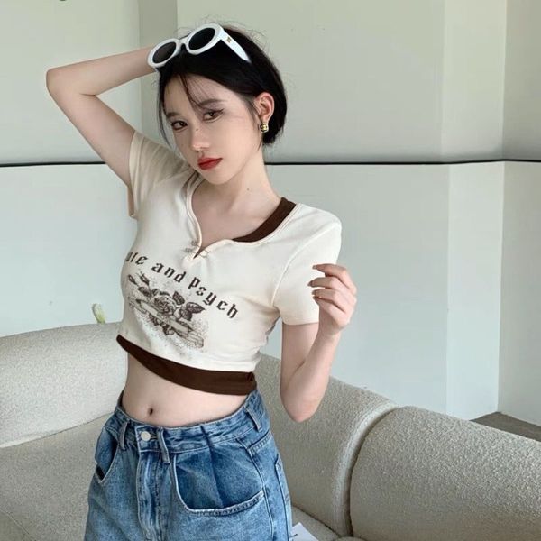 ÁO THUN NỮ CROPTOP CỔ TRÒN TAY NGẮN PHỐI MÀU - AUSA HOUSE ÁO THUN NỮ CROPTOP CỔ TRÒN TAY NGẮN PHỐI MÀU - AUSA HOUSE