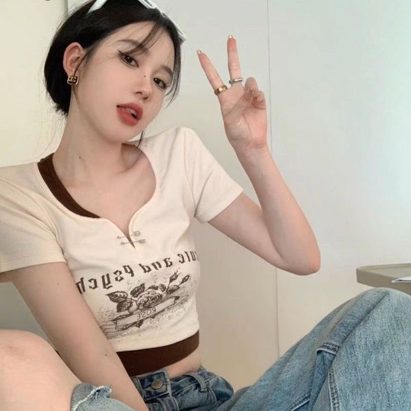 ÁO THUN NỮ CROPTOP CỔ TRÒN TAY NGẮN PHỐI MÀU - AUSA HOUSE ÁO THUN NỮ CROPTOP CỔ TRÒN TAY NGẮN PHỐI MÀU - AUSA HOUSE
