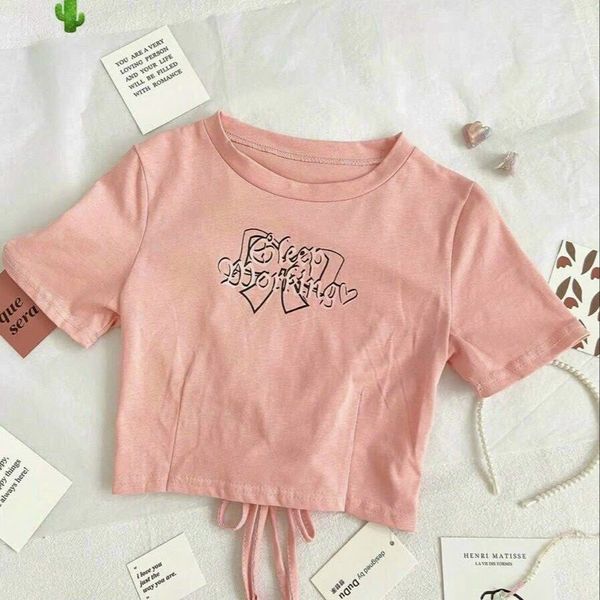 ÁO THUN NỮ CROPTOP CỔ TRÒN TAY NGẮN DÂY CỘT RÚT EO SLEEP MORKING - AUSA HOUSE ÁO THUN NỮ CROPTOP CỔ TRÒN TAY NGẮN DÂY CỘT RÚT EO SLEEP MORKING - AUSA HOUSE