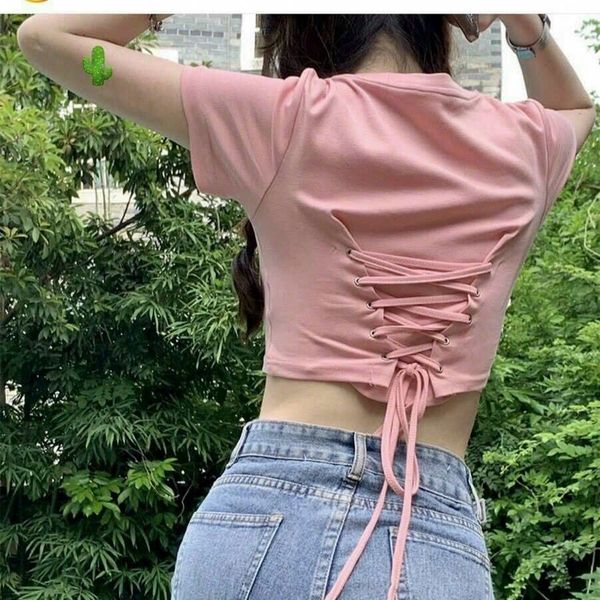 ÁO THUN NỮ CROPTOP CỔ TRÒN TAY NGẮN DÂY CỘT RÚT EO SLEEP MORKING - AUSA HOUSE ÁO THUN NỮ CROPTOP CỔ TRÒN TAY NGẮN DÂY CỘT RÚT EO SLEEP MORKING - AUSA HOUSE
