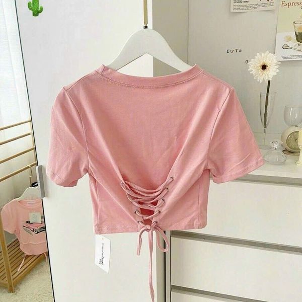 ÁO THUN NỮ CROPTOP CỔ TRÒN TAY NGẮN DÂY CỘT RÚT EO SLEEP MORKING - AUSA HOUSE ÁO THUN NỮ CROPTOP CỔ TRÒN TAY NGẮN DÂY CỘT RÚT EO SLEEP MORKING - AUSA HOUSE