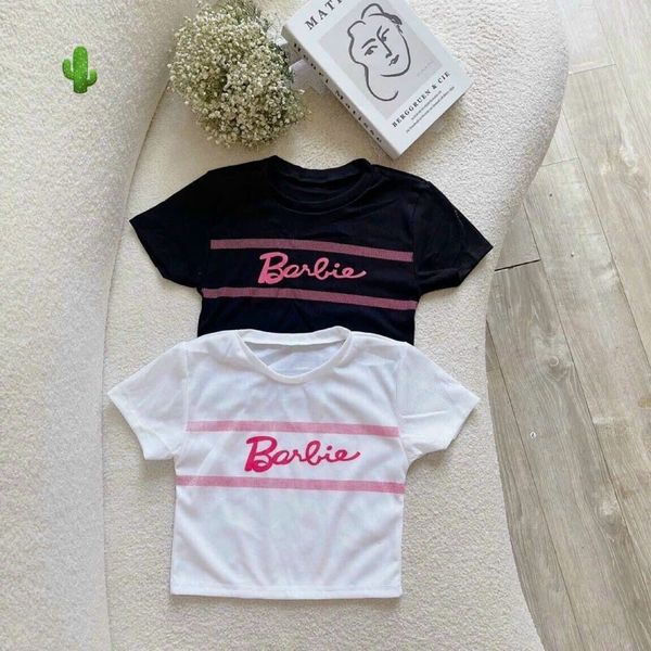 ÁO THUN NỮ CROPTOP CỔ TRÒN TAY NGẮN BARBIE - AUSA HOUSE ÁO THUN NỮ CROPTOP CỔ TRÒN TAY NGẮN BARBIE - AUSA HOUSE