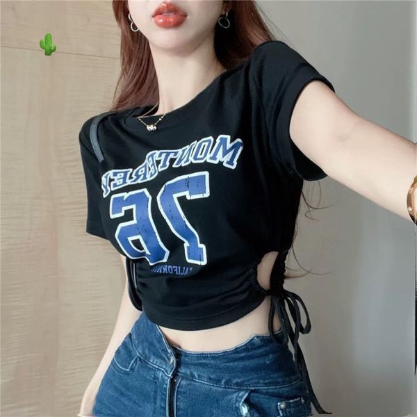 ÁO THUN NỮ CROPTOP CỔ TRÒN TAY NGẮN DÂY RÚT EO 76 - AUSA HOUSE ÁO THUN NỮ CROPTOP CỔ TRÒN TAY NGẮN DÂY RÚT EO 76 - AUSA HOUSE