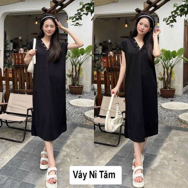 ĐẦM NỮ SUÔNG NỈ TĂM LEN TAY NHÍ CÓ MŨ FORM RỘNG - AUSA HOUSE ĐẦM NỮ SUÔNG NỈ TĂM LEN TAY NHÍ CÓ MŨ FORM RỘNG - AUSA HOUSE