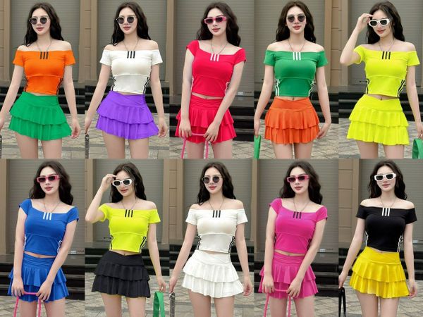 Áo croptop cổ V bèo kèm chân váy dài cạp cao tôn dáng, Set bộ áo chun trễ  vai phối chân váy xòe dài cá tính – HYE – Hyeenfashion Thời trang