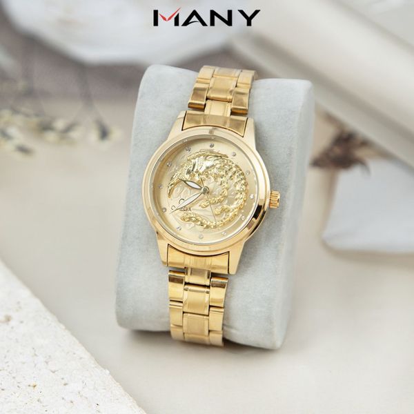 Đồng hồ nữ Phượng Hoàng mặt tròn cổ điển - Đồng hồ đeo tay nữ hình phượng, dây thép mạ vàng MANY Đồng hồ nữ Phượng Hoàng mặt tròn cổ điển - Đồng hồ đeo tay nữ hình phượng, dây thép mạ vàng MANY