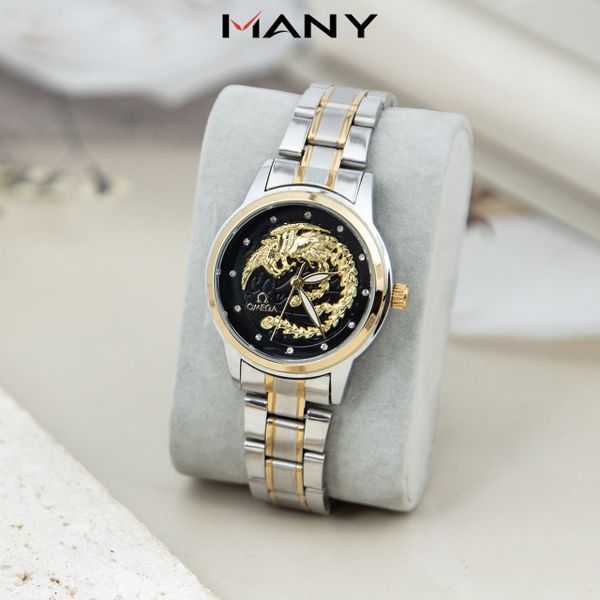 Đồng hồ nữ Phượng Hoàng mặt tròn cổ điển - Đồng hồ đeo tay nữ hình phượng, dây thép mạ vàng MANY Đồng hồ nữ Phượng Hoàng mặt tròn cổ điển - Đồng hồ đeo tay nữ hình phượng, dây thép mạ vàng MANY