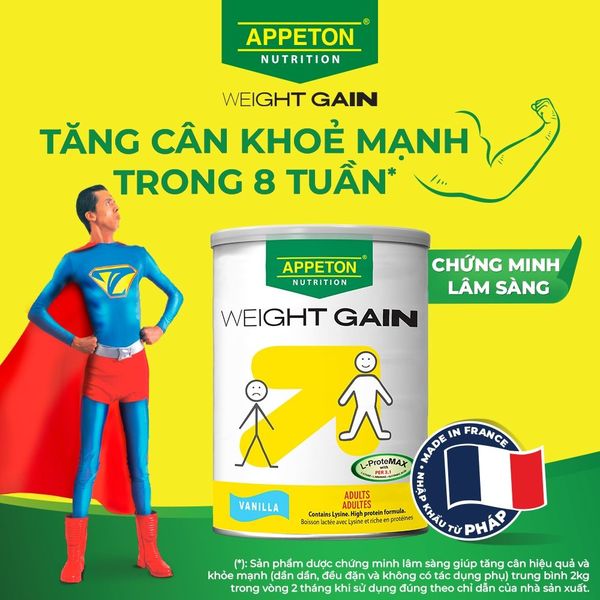 Sữa Tăng Cân Appeton Weight Gain cho Người lớn hương Vanilla 450g Sữa Tăng Cân Appeton Weight Gain cho Người lớn hương Vanilla 450g