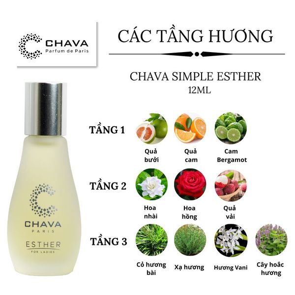 NƯỚC HOA MINI SIMPLE ESTHER 12ML PHONG CÁCH LĂN - CHAVA NƯỚC HOA MINI SIMPLE ESTHER 12ML PHONG CÁCH LĂN - CHAVA