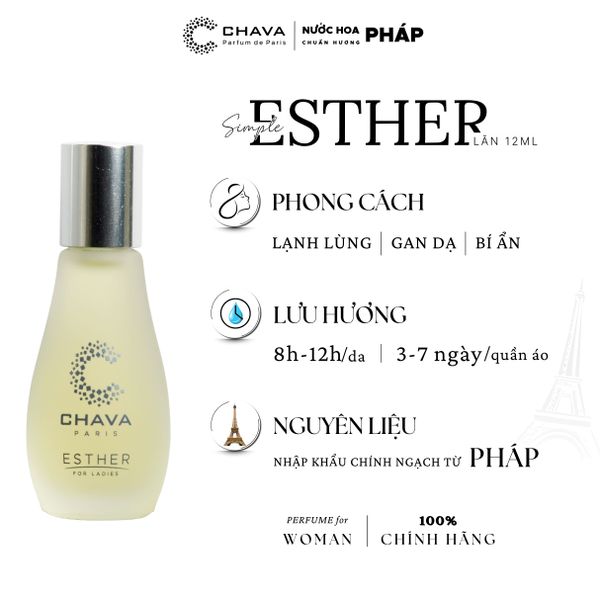 NƯỚC HOA MINI SIMPLE ESTHER 12ML PHONG CÁCH LĂN - CHAVA NƯỚC HOA MINI SIMPLE ESTHER 12ML PHONG CÁCH LĂN - CHAVA