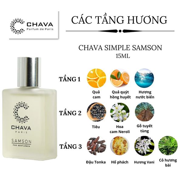 NƯỚC HOA MINI SIMPLE SAMSON 15ML PHONG CÁCH LĂN - CHAVA NƯỚC HOA MINI SIMPLE SAMSON 15ML PHONG CÁCH LĂN - CHAVA