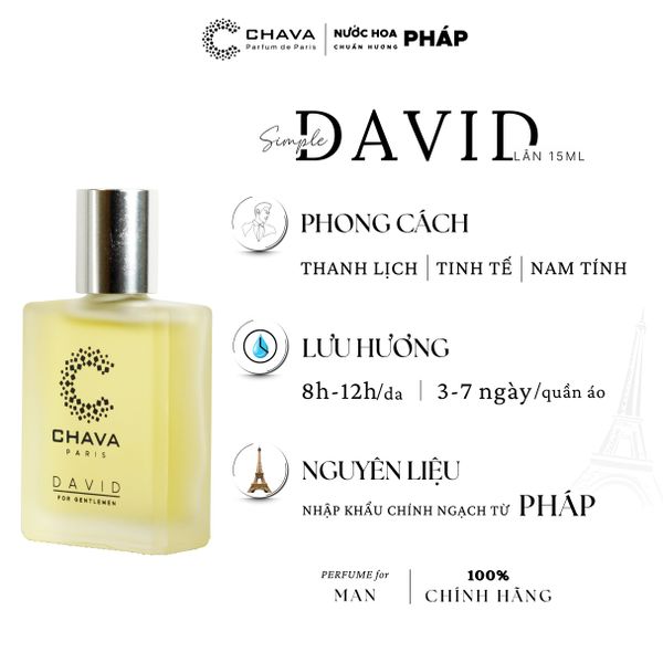 NƯỚC HOA MINI SIMPLE DAVID 15ML PHONG CÁCH LĂN - CHAVA NƯỚC HOA MINI SIMPLE DAVID 15ML PHONG CÁCH LĂN - CHAVA