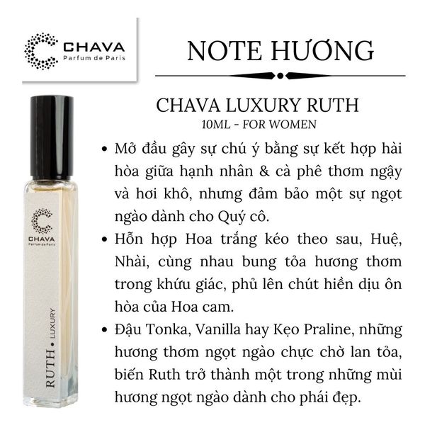 COMBO 2 CHAI NƯỚC HOA LUXURY 10ML (DEBORAH, DANIEL, RUTH) - CHAVA COMBO 2 CHAI NƯỚC HOA LUXURY 10ML (DEBORAH, DANIEL, RUTH) - CHAVA