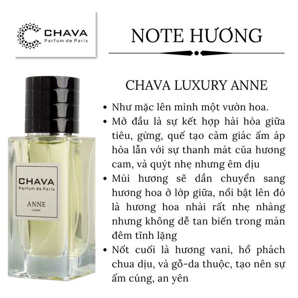 NƯỚC HOA LUXURY ANNE 50ML PHONG CÁCH XỊT - CHAVA NƯỚC HOA LUXURY ANNE 50ML PHONG CÁCH XỊT - CHAVA