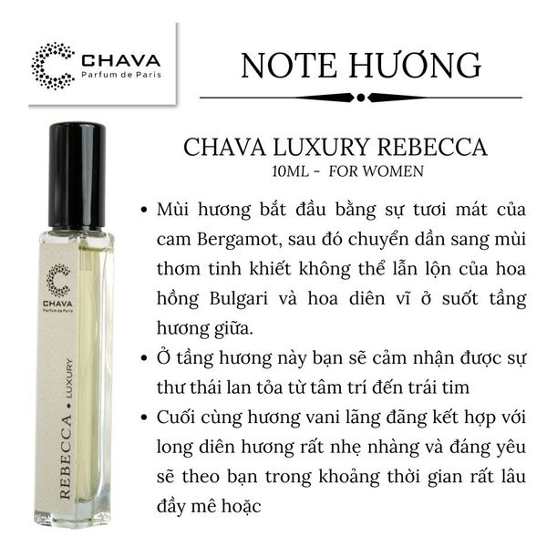 NƯỚC HOA MINI LUXURY REBECCA 10ML PHONG CÁCH XỊT - CHAVA NƯỚC HOA MINI LUXURY REBECCA 10ML PHONG CÁCH XỊT - CHAVA
