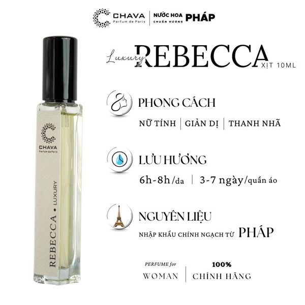 NƯỚC HOA MINI LUXURY REBECCA 10ML PHONG CÁCH XỊT - CHAVA NƯỚC HOA MINI LUXURY REBECCA 10ML PHONG CÁCH XỊT - CHAVA