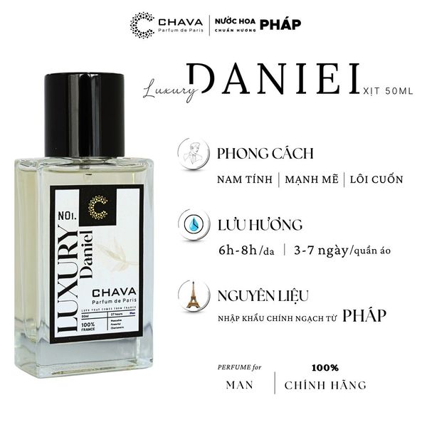 NƯỚC HOA LUXURY DANIEL 50ML PHONG CÁCH XỊT - CHAVA NƯỚC HOA LUXURY DANIEL 50ML PHONG CÁCH XỊT - CHAVA