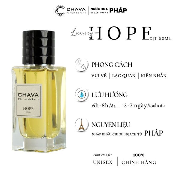 NƯỚC HOA UNISEX LUXURY HOPE 50ML PHONG CÁCH XỊT - CHAVA NƯỚC HOA UNISEX LUXURY HOPE 50ML PHONG CÁCH XỊT - CHAVA