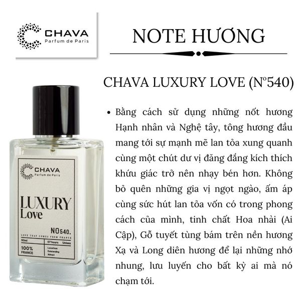 NƯỚC HOA LUXURY N0540 50ML - CHAVA NƯỚC HOA LUXURY N0540 50ML - CHAVA