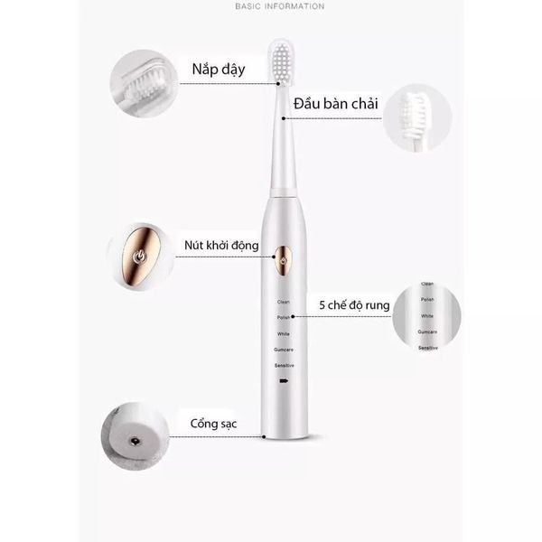 BÀN CHẢI ĐIỆN TỰ ĐỘNG ELECTRIC TOOTHBRUSH ĐÁNH RĂNG 5 CHẾ ĐỘ HÀNG CAO CẤP, TẶNG KÈM CÁP SẠC VÀ 4 ĐẦU CHẢI SỬ DỤNG TRONG 1 NĂM GD055 - LADY'S PASSION BÀN CHẢI ĐIỆN TỰ ĐỘNG ELECTRIC TOOTHBRUSH ĐÁNH RĂNG 5 CHẾ ĐỘ HÀNG CAO CẤP, TẶNG KÈM CÁP SẠC VÀ 4 ĐẦU CHẢI SỬ DỤNG TRONG 1 NĂM GD055 - LADY'S PASSION