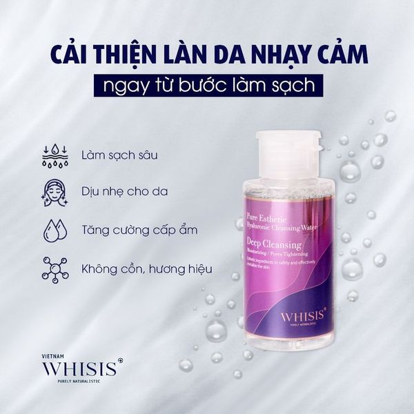 Nước Tẩy Trang Không Cồn Dưỡng Ẩm Hàn Quốc WHISIS Pure Esthetic Hyaluronic Cleansing Water 300ml Nước Tẩy Trang Không Cồn Dưỡng Ẩm Hàn Quốc WHISIS Pure Esthetic Hyaluronic Cleansing Water 300ml