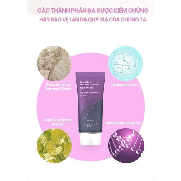 Kem Chống Nắng Dưỡng Trắng Kiềm Dầu Nâng Tone WHISIS Pure Esthetic Daily Fit Tone Up Sun Block SPF50+/PA++++ 50g Kem Chống Nắng Dưỡng Trắng Kiềm Dầu Nâng Tone WHISIS Pure Esthetic Daily Fit Tone Up Sun Block SPF50+/PA++++ 50g