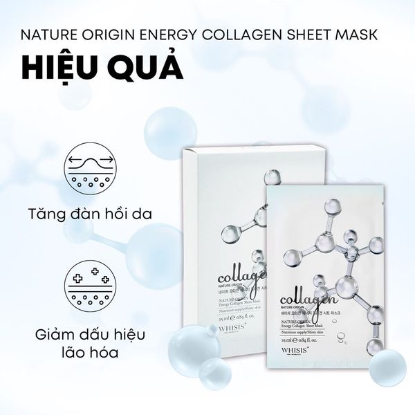 Combo 10 Mặt Nạ Collagen WHISIS Nature Origin Energy Collagen Sheet Mask 25ml/miếng Combo 10 Mặt Nạ Collagen WHISIS Nature Origin Energy Collagen Sheet Mask 25ml/miếng