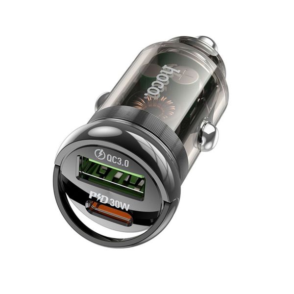 Tẩu sạc ô tô Hoco Z53A - Sạc nhanh PD 30W - 2 cổng Type-C/USB – Đa năng, cao cấp Tẩu sạc ô tô Hoco Z53A - Sạc nhanh PD 30W - 2 cổng Type-C/USB – Đa năng, cao cấp