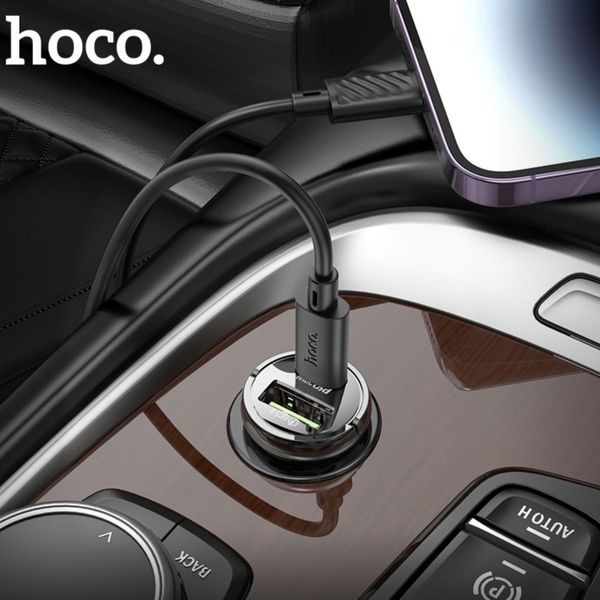 Tẩu sạc ô tô Hoco Z53A - Sạc nhanh PD 30W - 2 cổng Type-C/USB – Đa năng, cao cấp Tẩu sạc ô tô Hoco Z53A - Sạc nhanh PD 30W - 2 cổng Type-C/USB – Đa năng, cao cấp