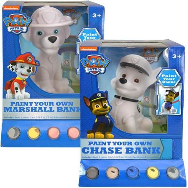 Bộ tô màu ống đựng tiền Paw Patrol Paint Your Own Bank Chase Marshall