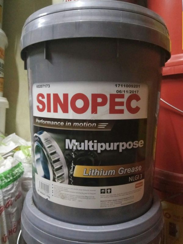 Mỡ chịu nhiệt Sinopec Lithium Grease NLGI 3 xô 17Kgs giá sỉ giá bán