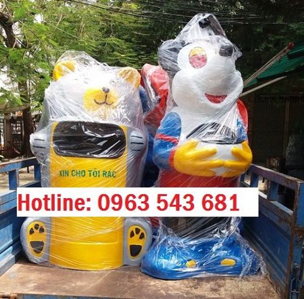 Thùng rác công cộng hình thú thùng rác chim cánh cụt thùng rác con cá ...