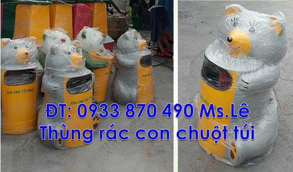 Thùng rác hình thú cưng, thùng đựng rác hình con chuột túi, thùng rác ...