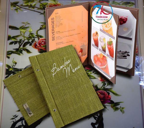 Xưởng chuyên làm bìa menu vải, nhận làm bìa vải, làm bìa đựng hồ sơ ...