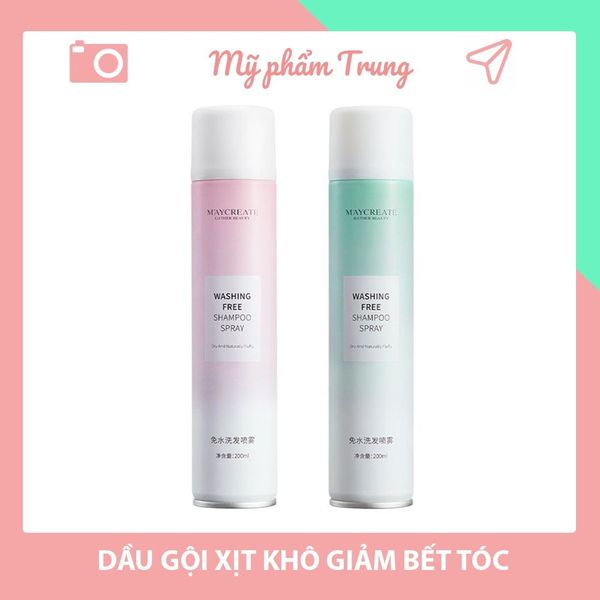 Dầu Gội Khô Maycreate Washing Free Shampoo 200ml Giúp Sạch Tóc, Phồng