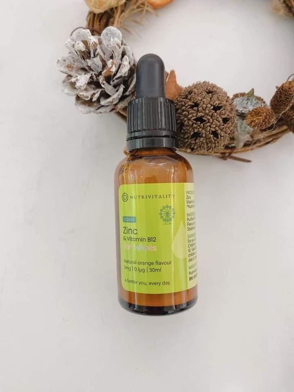 Kẽm Nutrivitality Zinc Vitamin B12 30ml Anh Quốc Bổ sung kẽm