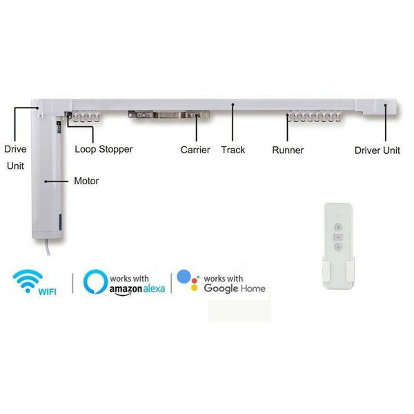 Bộ Động Cơ Thanh Ray Rèm Kéo Ngang Wifi Zigbee Tuya ZM07 (Hỗ trợ ...
