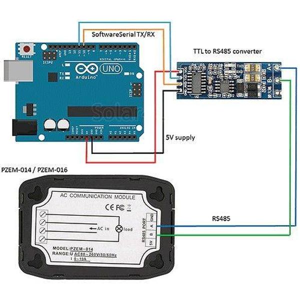 Công Tơ Điện AC 1 Pha Đồng Hồ 6 Thông Số 100A RS485 Modbus PZEM-016 (Hỗ ...