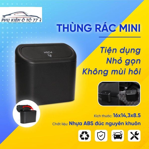 Thùng rác mini đa năng có nắp, hộp đựng rác có chốt cài treo thành cửa ...